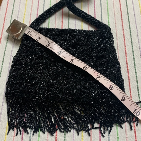 Dressy, black, beaded purse stylish prom wedding - Picture 9 of 10